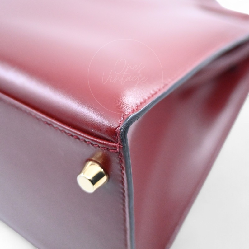 中古 Hermès 愛馬仕Rouge H 紅色 Kelly 32 凱莉包 Box 皮革-14
