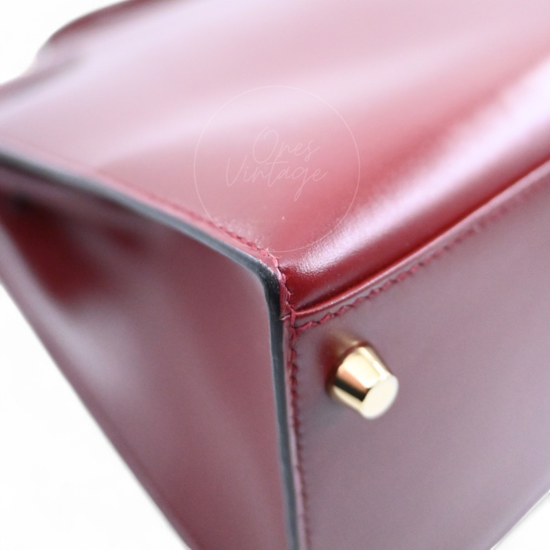 中古 Hermès 愛馬仕Rouge H 紅色 Kelly 32 凱莉包 Box 皮革-15