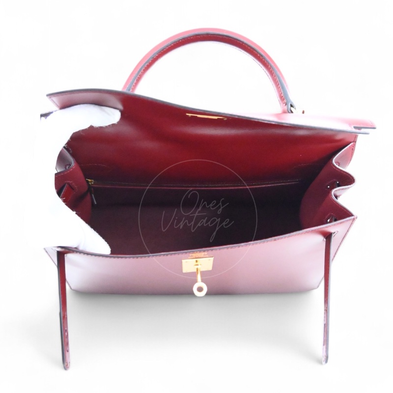 中古 Hermès 愛馬仕Rouge H 紅色 Kelly 32 凱莉包 Box 皮革-19