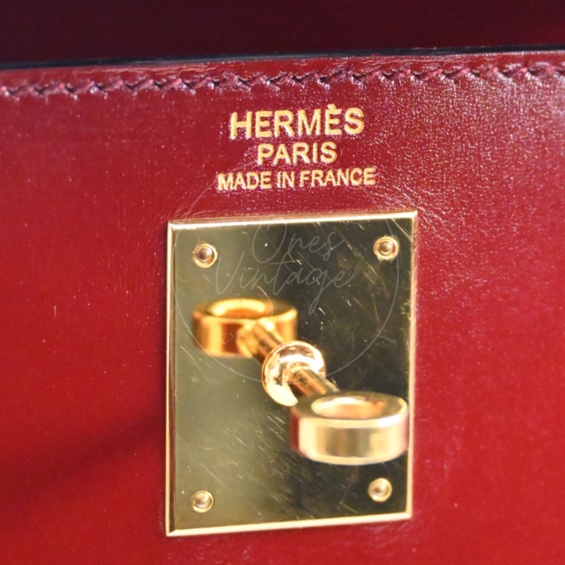 中古 Hermès 愛馬仕Rouge H 紅色 Kelly 32 凱莉包 Box 皮革-21