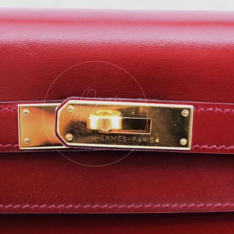 中古 Hermès 愛馬仕Rouge H 紅色 Kelly 32 凱莉包 Box 皮革-27