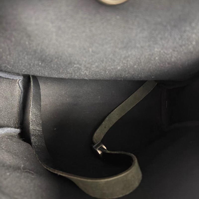 Hermes • Herbag 31 黑銀帆布雙肩包 附替換袋-9