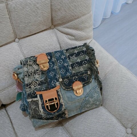中古 路易威登 Louis Vuitton 老花牛仔 郵差包 單肩包 M95374