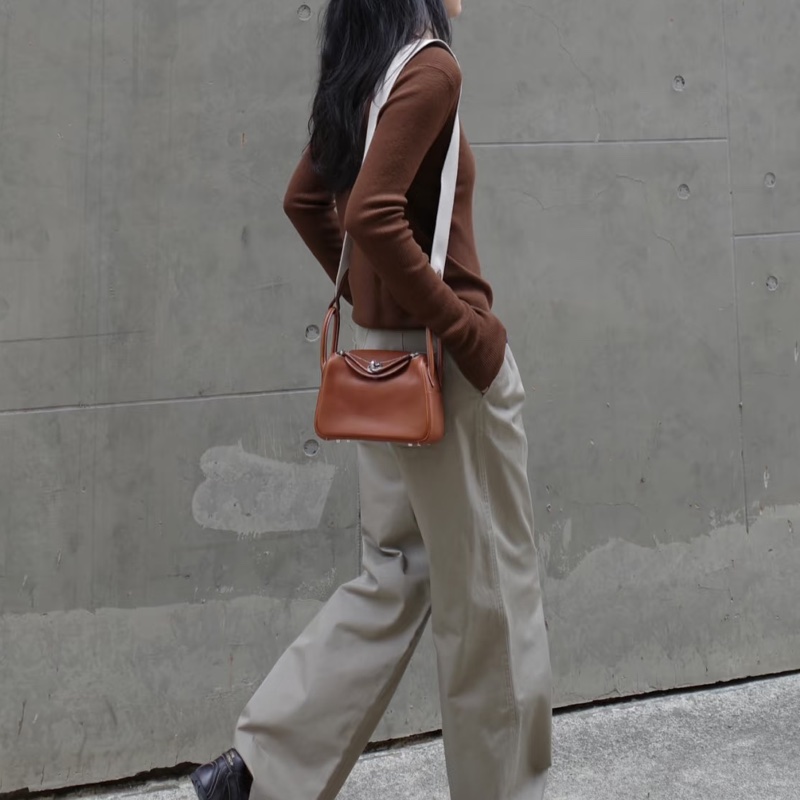 Mini Lindy 福寶馬鞍皮 金棕銀釦-2