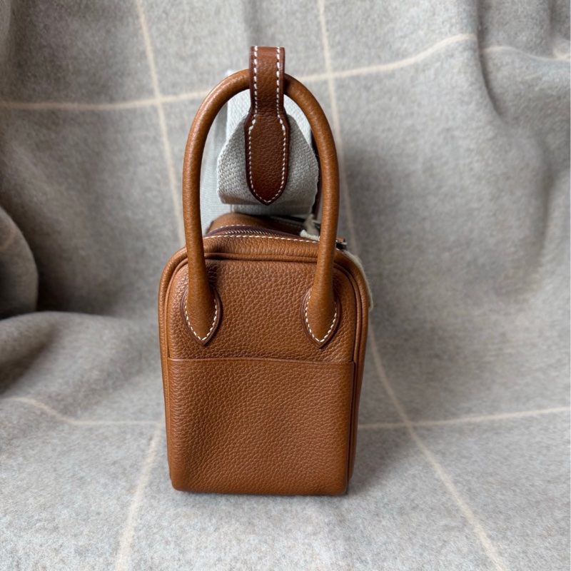 Mini Lindy 福寶馬鞍皮 金棕銀釦-4