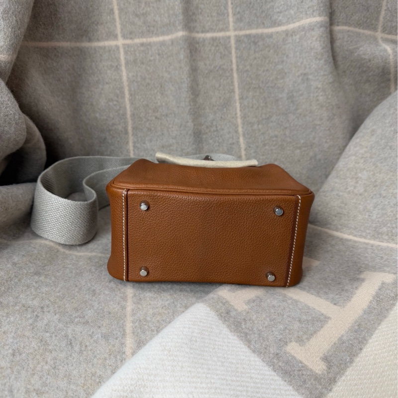 Mini Lindy 福寶馬鞍皮 金棕銀釦-7