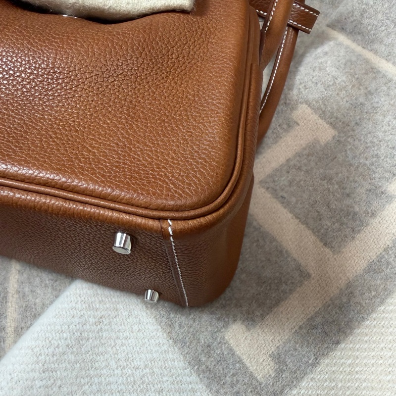 Mini Lindy 福寶馬鞍皮 金棕銀釦-9