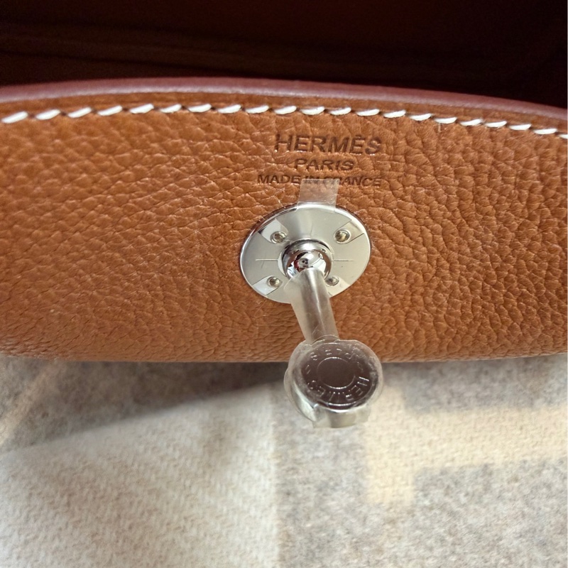 Mini Lindy 福寶馬鞍皮 金棕銀釦-13