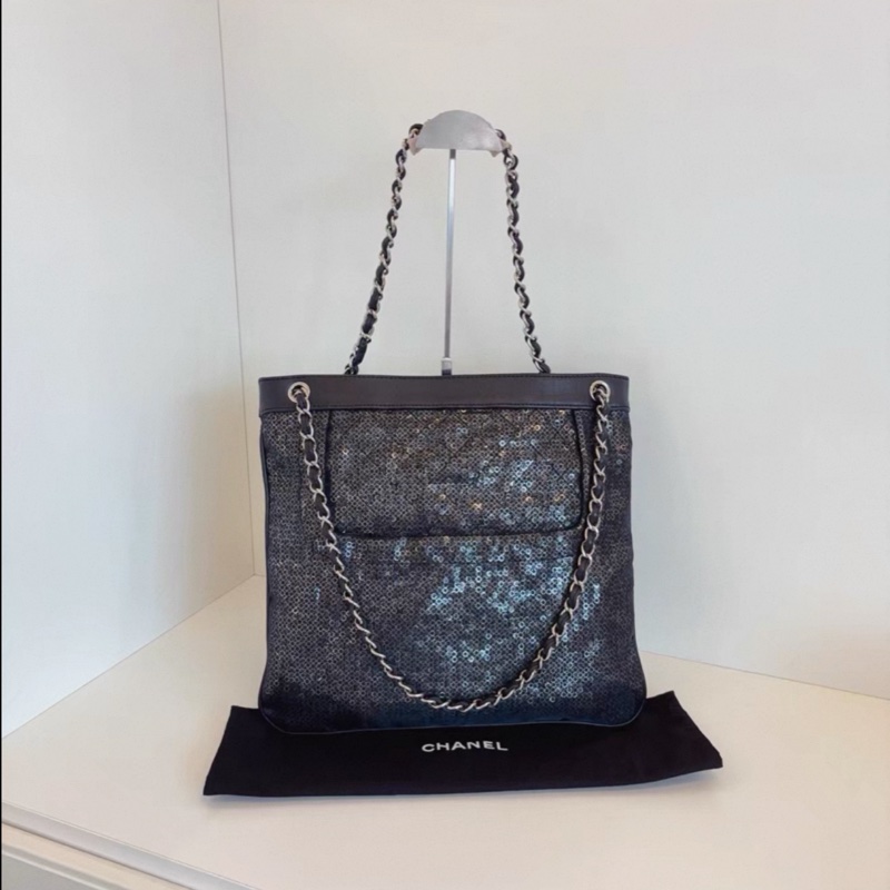 Chanel • 大Logo 網格亮片Bringbring 托特包 偽22Bag感-3