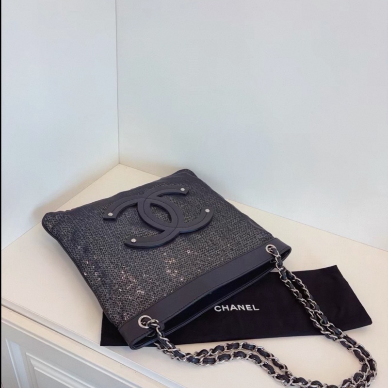 Chanel • 大Logo 網格亮片Bringbring 托特包 偽22Bag感-4