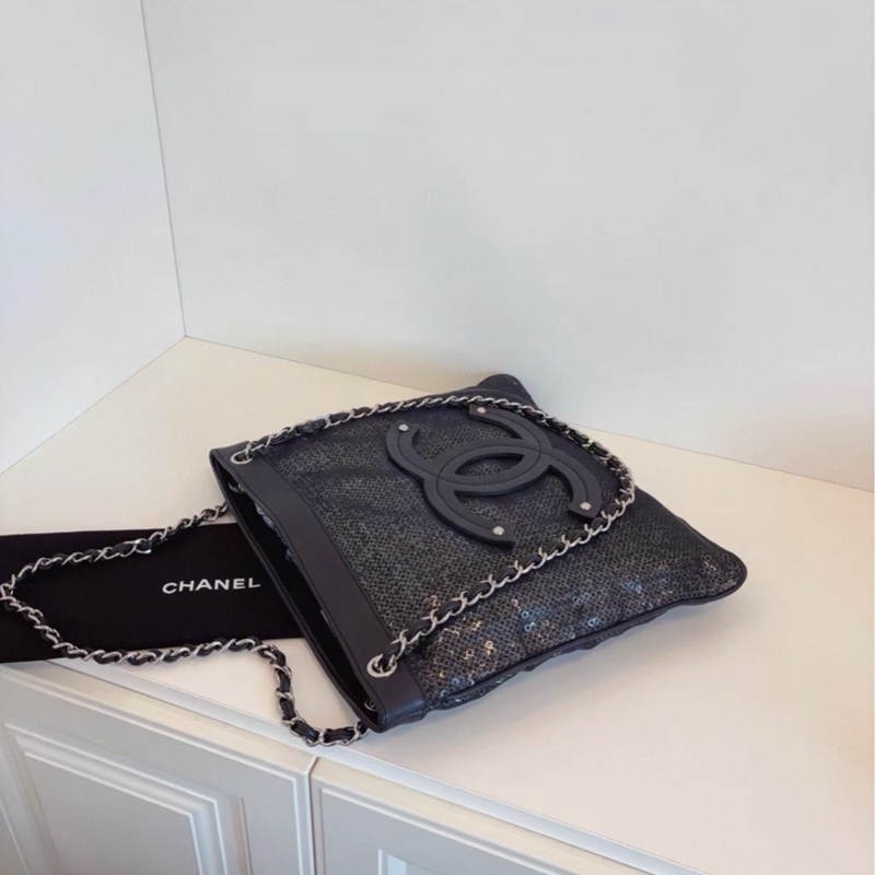Chanel • 大Logo 網格亮片Bringbring 托特包 偽22Bag感-5