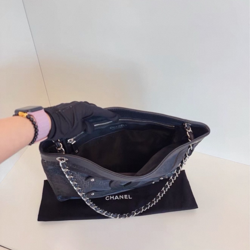 Chanel • 大Logo 網格亮片Bringbring 托特包 偽22Bag感-6