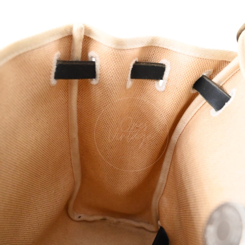 中古 愛馬仕HERBAG米色黑色帆布袋 側背包 肩背包-10