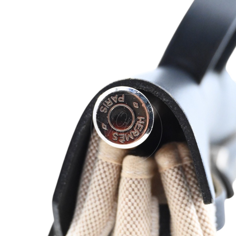 中古 愛馬仕HERBAG米色黑色帆布袋 側背包 肩背包-21