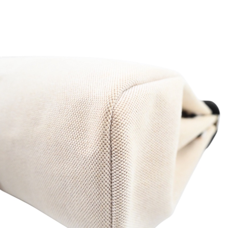 中古 愛馬仕HERBAG米色黑色帆布袋 側背包 肩背包-26