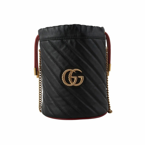 【包稅】GUCCI GG Marmont 迷你水桶斜背包 573817-2
