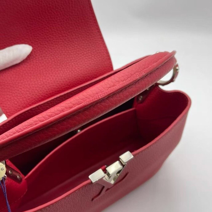 99新Lv capucines紅色小號手提包-5