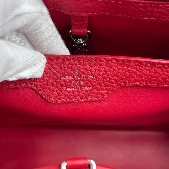 99新Lv capucines紅色小號手提包-9