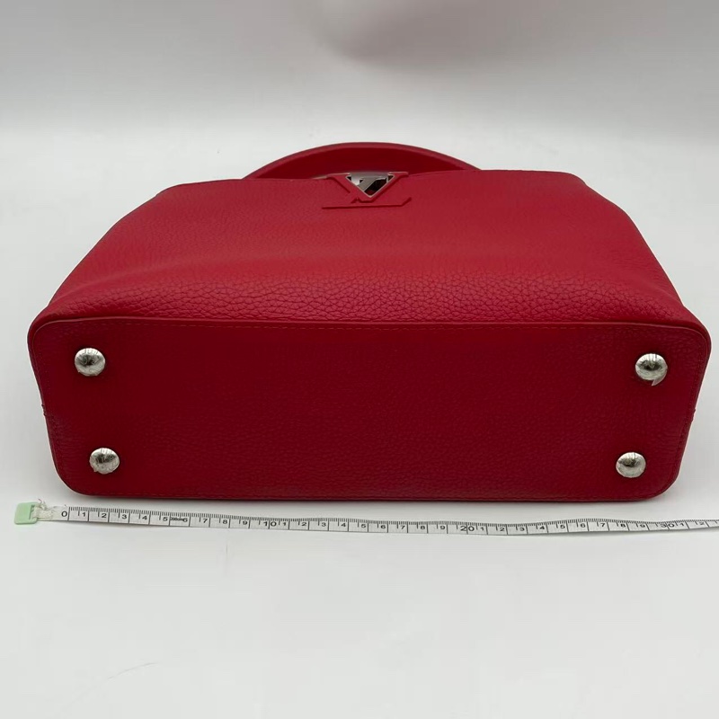 99新Lv capucines紅色小號手提包-10