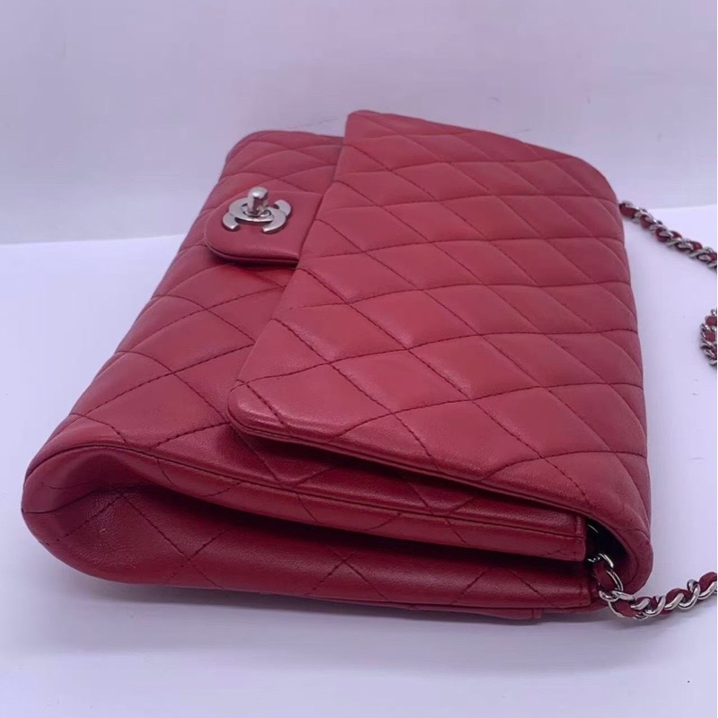 二手Chanel香奈兒timeless信封包紅色羊皮，整包護理過，自用划算-2