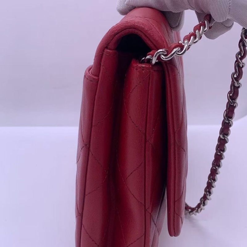 二手Chanel香奈兒timeless信封包紅色羊皮，整包護理過，自用划算-3