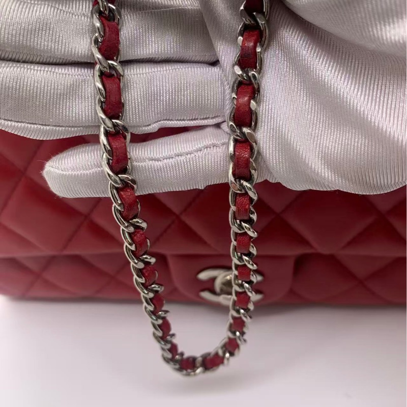 二手Chanel香奈兒timeless信封包紅色羊皮，整包護理過，自用划算-7