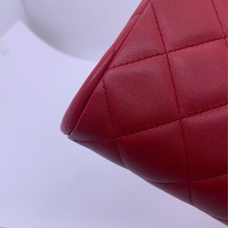 二手Chanel香奈兒timeless信封包紅色羊皮，整包護理過，自用划算-9