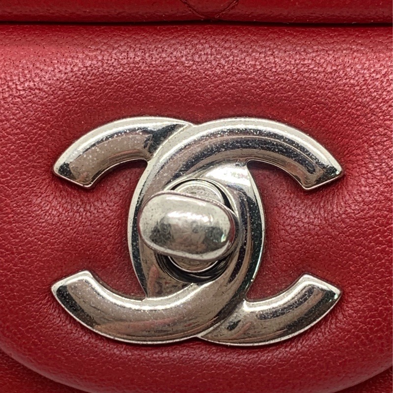 二手Chanel香奈兒timeless信封包紅色羊皮，整包護理過，自用划算-13