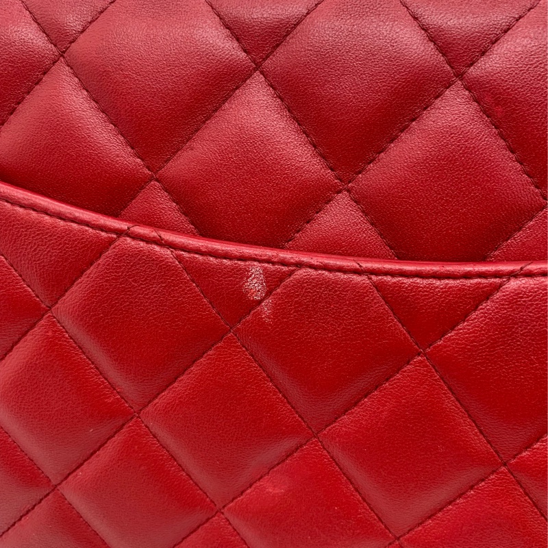 二手Chanel香奈兒timeless信封包紅色羊皮，整包護理過，自用划算-14