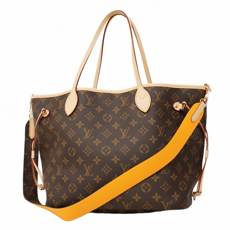 路易威登 Monogram Neverfull Inside Out MM 手提包 M11947 藏紅花黃 2-Way 女士款-0
