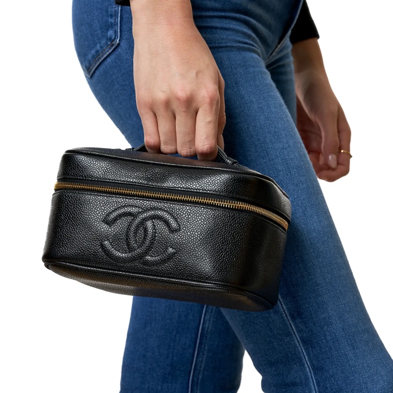 Chanel 香奈兒經典荔枝皮化妝包-0