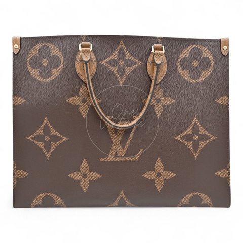 中古 路易威登 LOUIS VUITTON  OnTheGo GM棕色 金釦 老花托特包 M45320