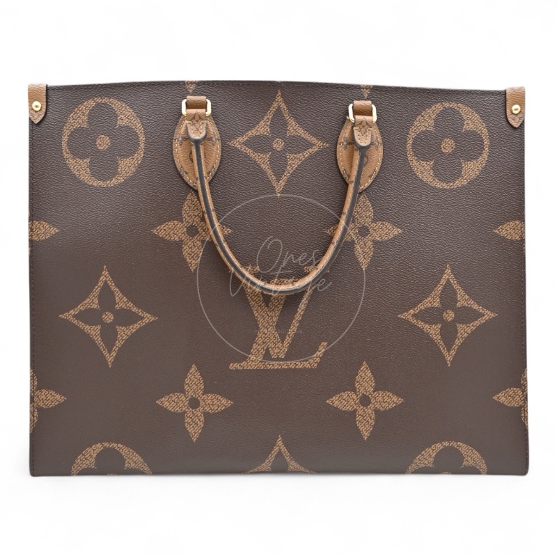 中古 路易威登 LOUIS VUITTON  OnTheGo GM棕色 金釦 老花托特包 M45320-0