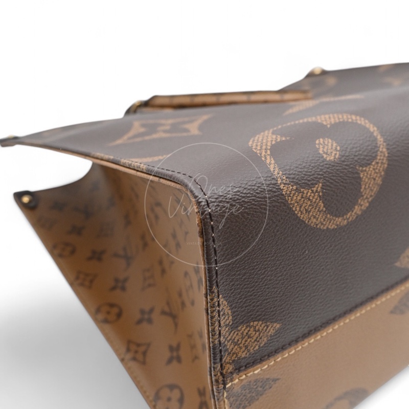 中古 路易威登 LOUIS VUITTON  OnTheGo GM棕色 金釦 老花托特包 M45320-25