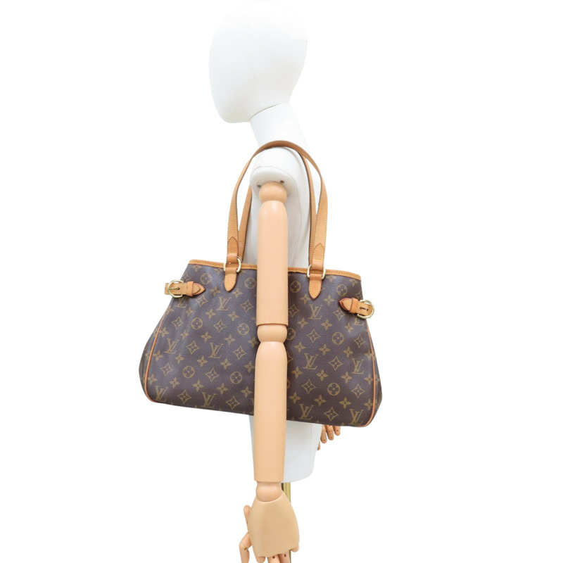 棕色 原花帆布 Batignolles Horizontal 肩背包【LOUIS VUITTON LV 路易威登】 M51154-8