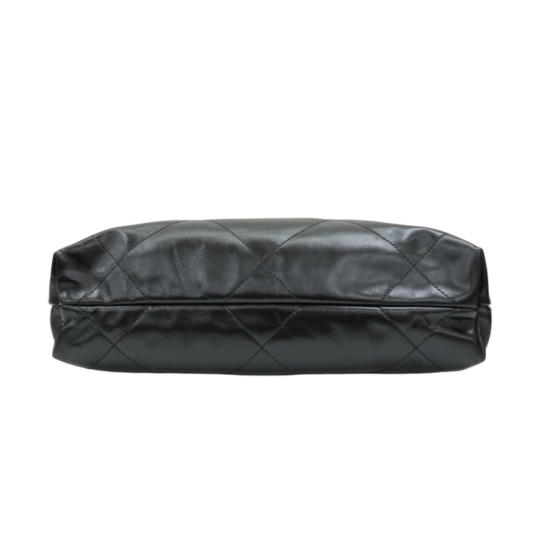 黑色 牛皮 22 鍊帶肩背包 金扣【CHANEL 香奈兒】 AS3260-5