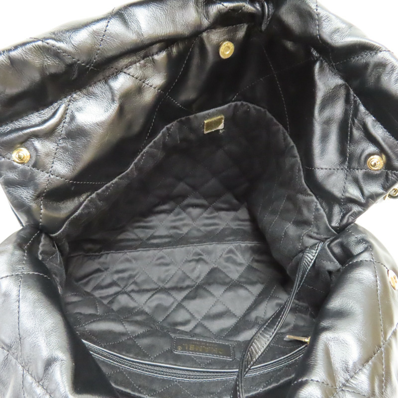 黑色 牛皮 22 鍊帶肩背包 金扣【CHANEL 香奈兒】 AS3260-6