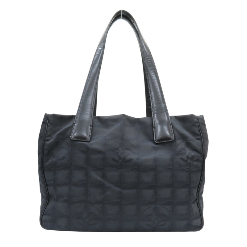 黑色尼龍 牛皮 New Travel Line 肩背包 無卡 金扣 背帶老化【CHANEL 香奈兒】 A20457-1