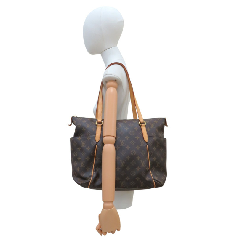棕色 原花帆布 Totally MM 肩背包【LOUIS VUITTON LV 路易威登】 M56689-10