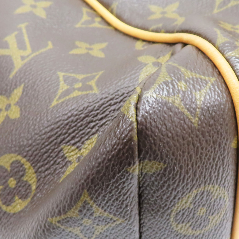 棕色 原花帆布 Totally MM 肩背包【LOUIS VUITTON LV 路易威登】 M56689-13