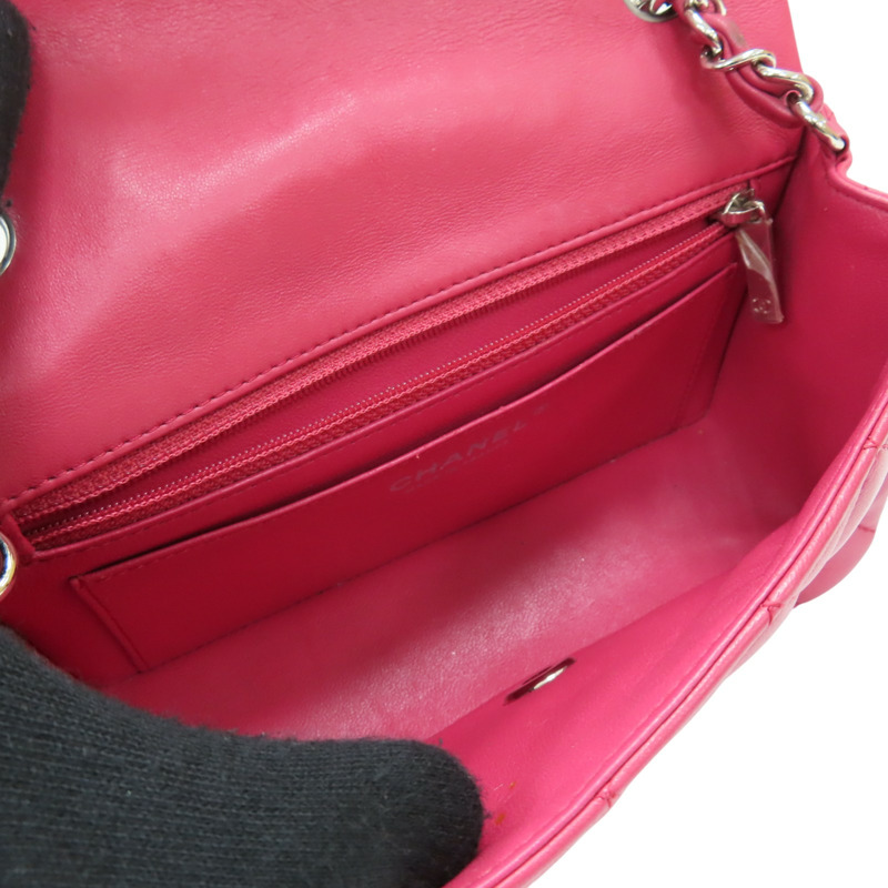 紅色羊皮 Mini Coco 鍊帶肩背包 無卡 金扣【CHANEL 香奈兒】 A69900-5