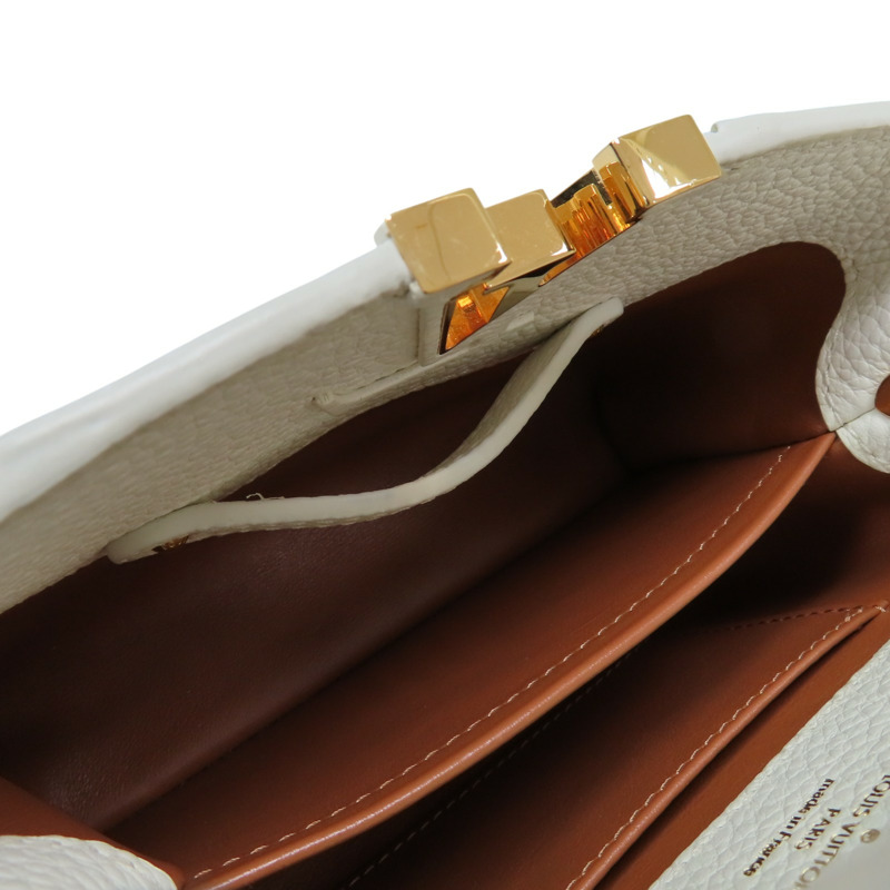 綠色漆皮 白/粉/棕色牛皮 Capucines Mini 兩用包【LOUIS VUITTON LV 路易威登】 M59864-5