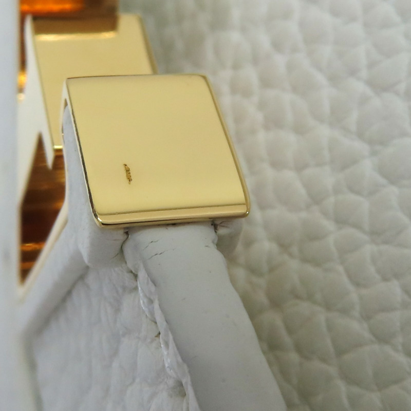 綠色漆皮 白/粉/棕色牛皮 Capucines Mini 兩用包【LOUIS VUITTON LV 路易威登】 M59864-14