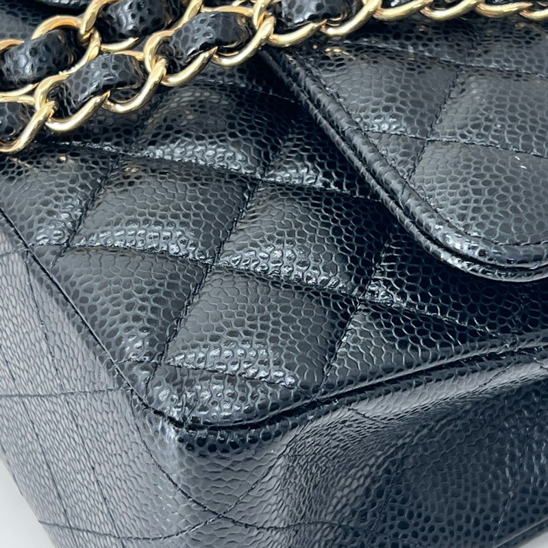 💗香緹國際精品💗 766 Chanel cf25 晶片款 包況極好 黑金荔枝皮-6