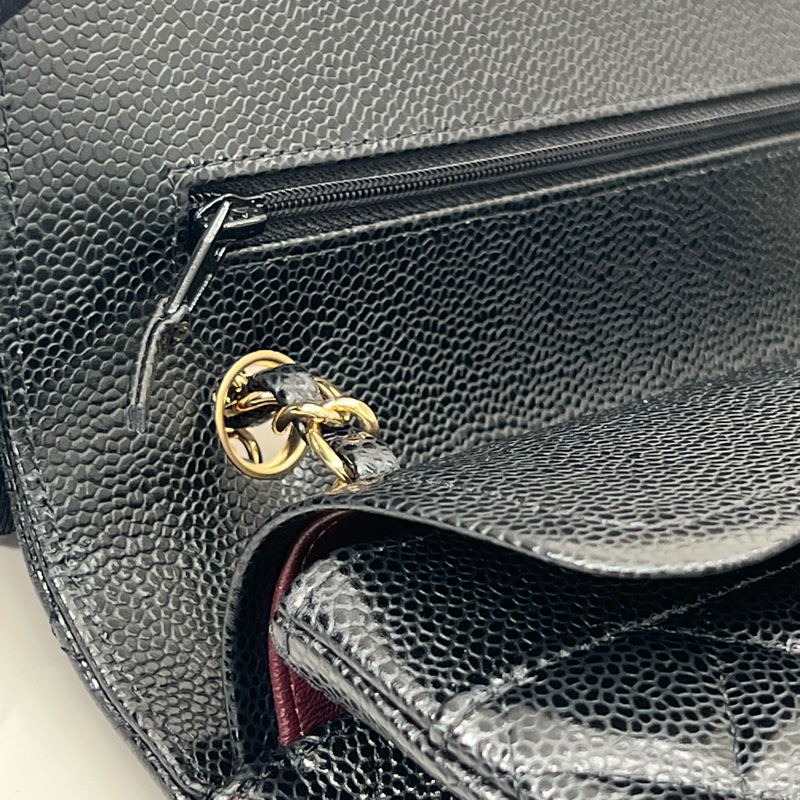 💗香緹國際精品💗 766 Chanel cf25 晶片款 包況極好 黑金荔枝皮-14