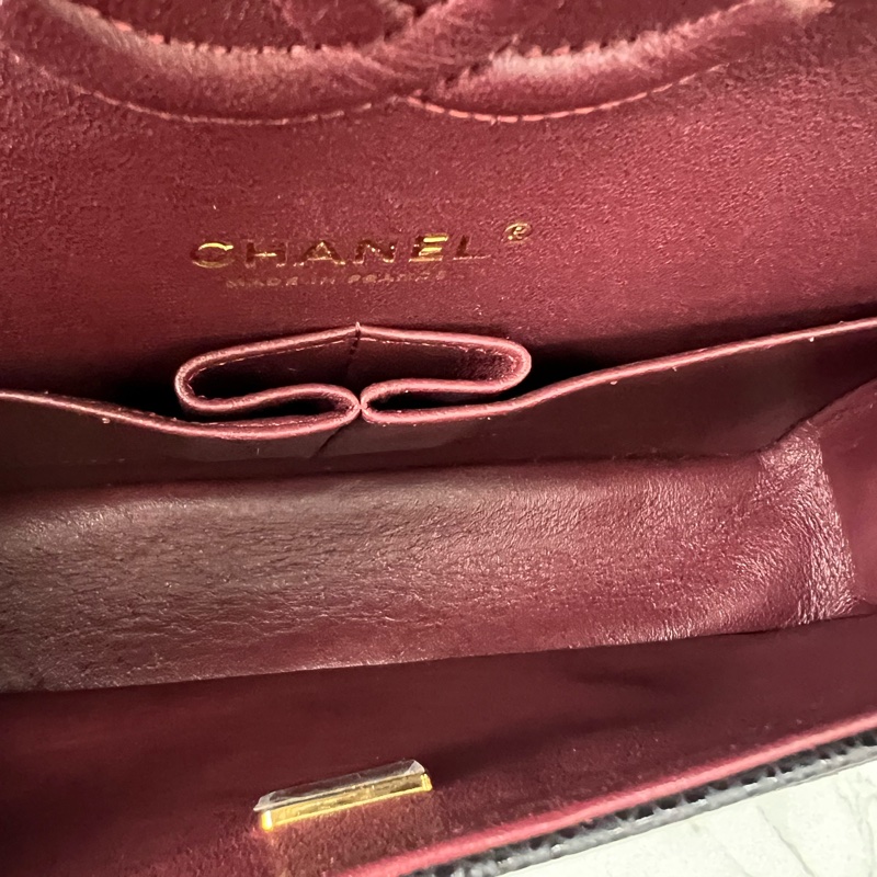 💗香緹國際精品💗 766 Chanel cf25 晶片款 包況極好 黑金荔枝皮-17