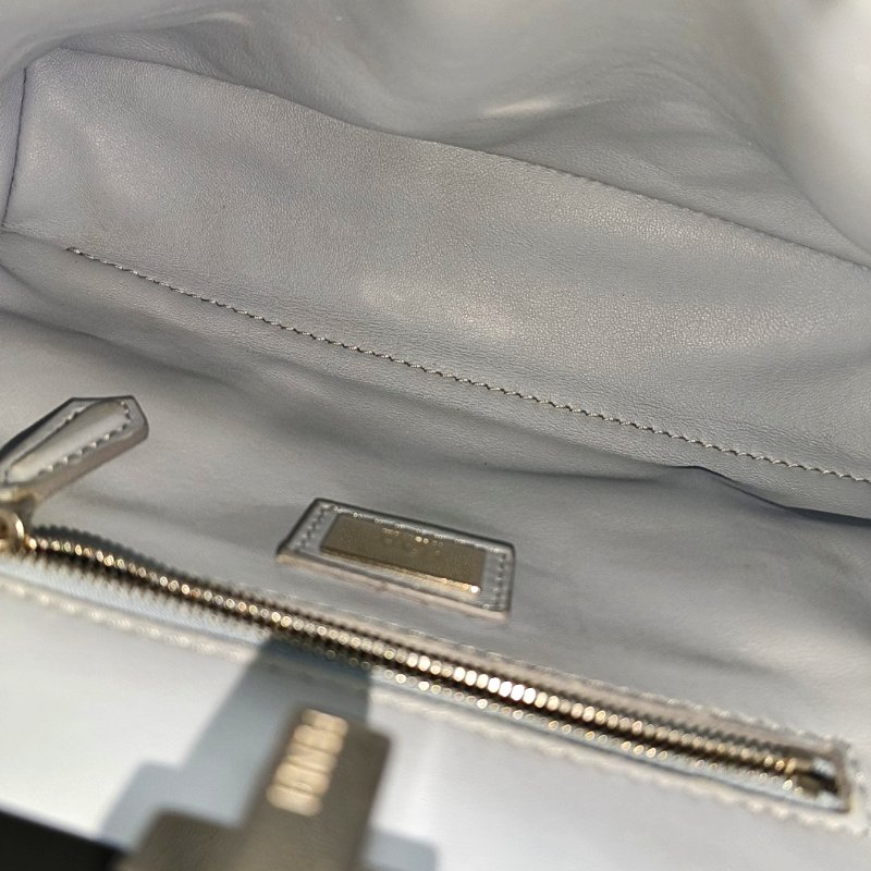 FENDI Peekaboo藍色羊皮單肩包黑色五金可拆卸肩帶 9.8新-11