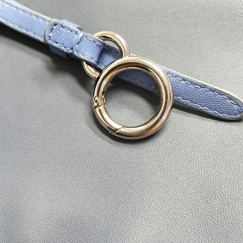 FENDI Peekaboo藍色羊皮單肩包黑色五金可拆卸肩帶 9.8新-12