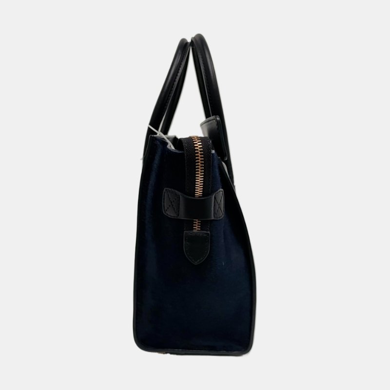 CELINE LUGGAGE Micro綠色馬毛笑臉包手提包金色五金-2