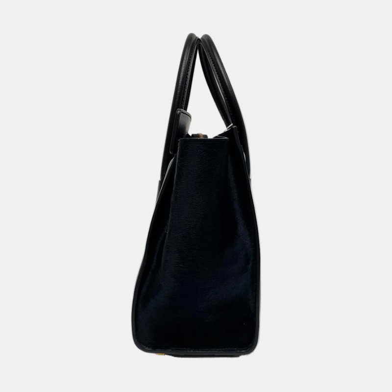 CELINE LUGGAGE Micro綠色馬毛笑臉包手提包金色五金-3